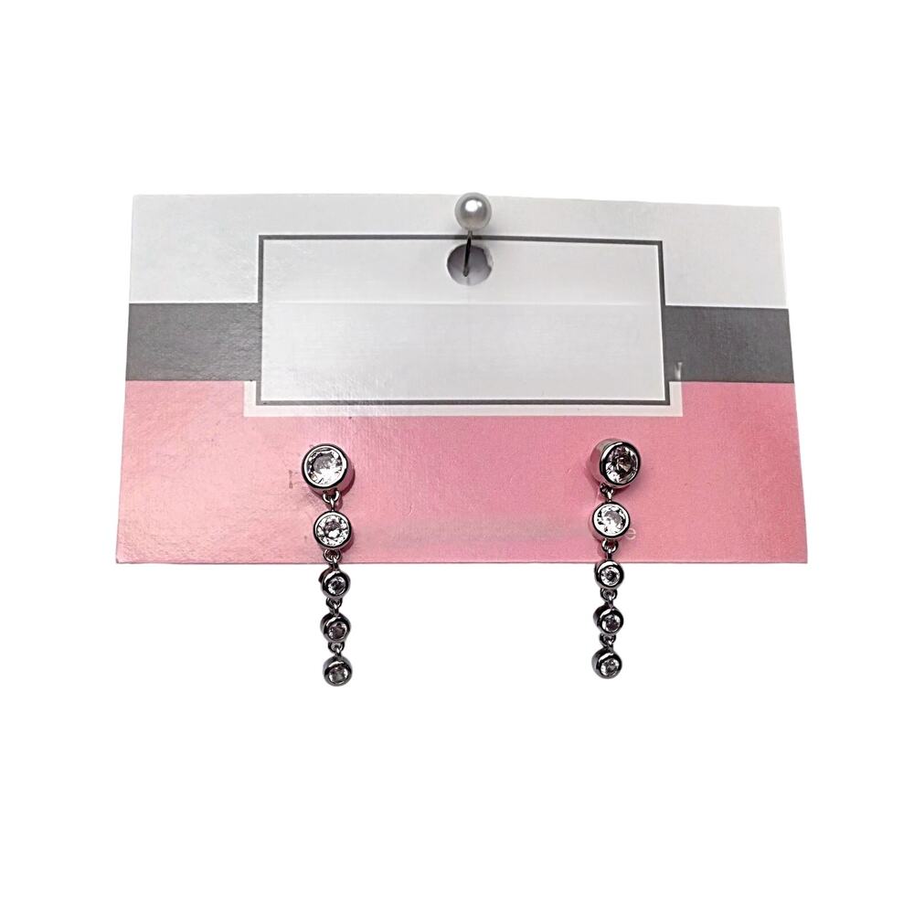 NW0T -Crystal Drop Pierced Earrings